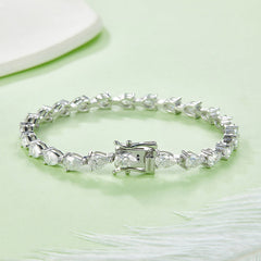 Tennis Chain 0.5 Carat Pear Shape Moissanite Bracelets