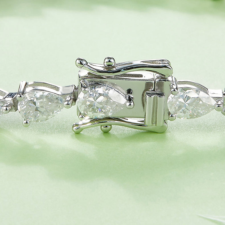 Tennis Chain 0.5 Carat Pear Shape Moissanite Bracelets