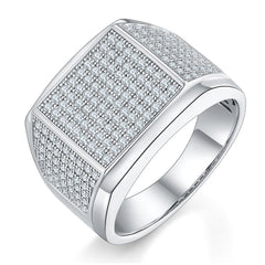 Luxury Square 1.0 Carat Moissanite Silver Ring