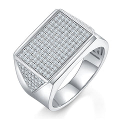 Stylish Rectangle 0.95 Carat Moissanite Silver Ring