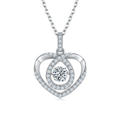 Interwoven Heart Shap 0.5 Carat Round Cut Moissanite Necklace