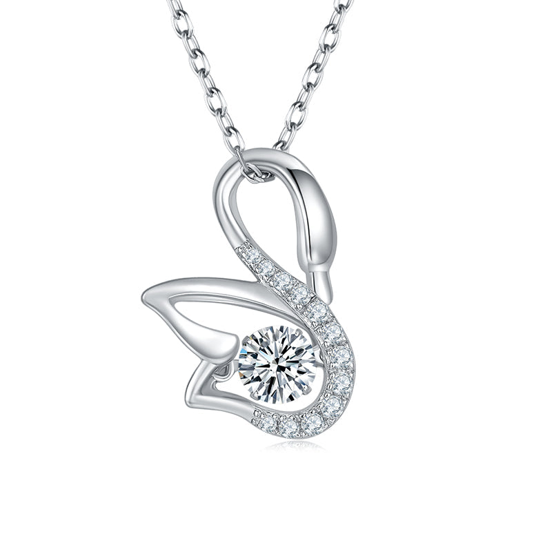 Swan 0.5 Carat Round Cut Moissanite Necklace