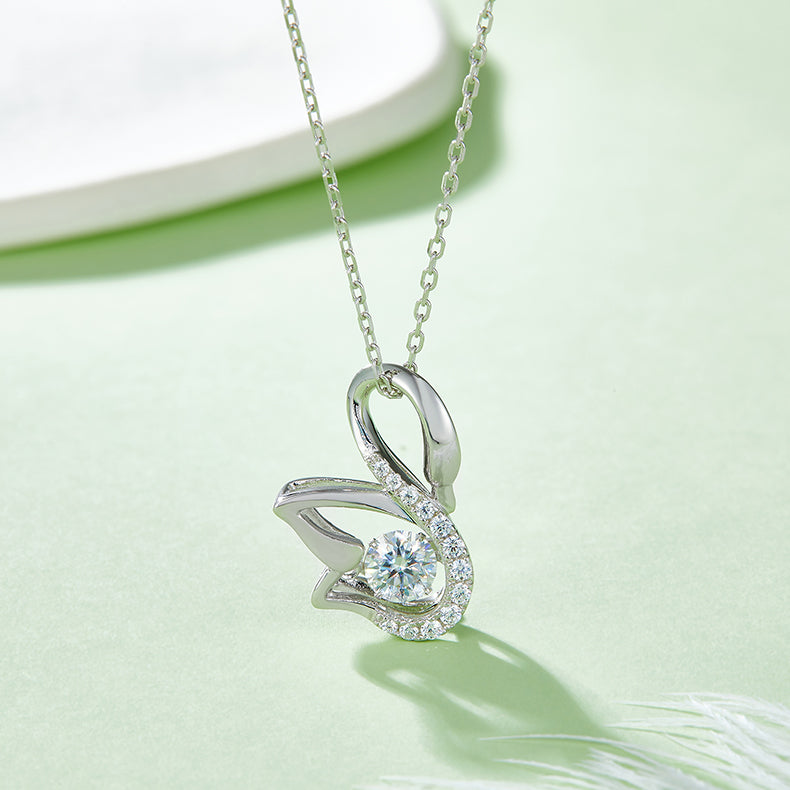 Swan 0.5 Carat Round Cut Moissanite Necklace