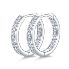 Double Half Row 0.32 Carat Moissanite Hoop Earrings