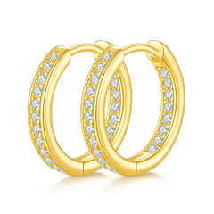 Double Half Row 0.32 Carat Moissanite Hoop Earrings