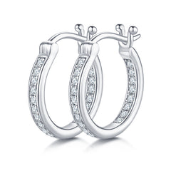 Double Half Row 0.3 Carat Moissanite Hoop Earrings