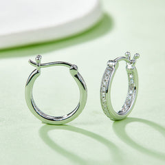 Double Half Row 0.3 Carat Moissanite Hoop Earrings