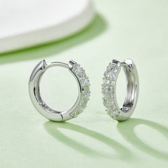 Half Double Row 0.27 Carat Moissanite Hoop Earrings