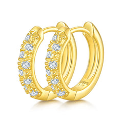 Half Double Row 0.27 Carat Moissanite Hoop Earrings