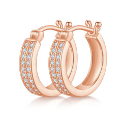 Half Double Row 0.24 Carat Moissanite Hoop Earrings