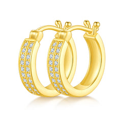 Half Double Row 0.24 Carat Moissanite Hoop Earrings