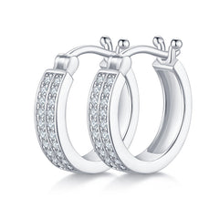 Half Double Row 0.24 Carat Moissanite Hoop Earrings