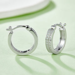 Half Double Row 0.24 Carat Moissanite Hoop Earrings