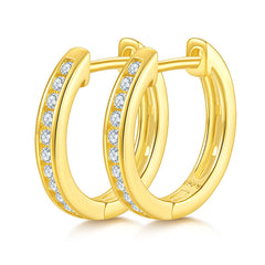 Single Half Row 0.22 Carat Moissanite Hoop Earrings