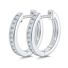 Single Half Row 0.22 Carat Moissanite Hoop Earrings