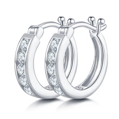 Single Half Row 0.45 Carat Moissanite Hoop Earrings