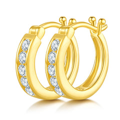 Single Half Row 0.45 Carat Moissanite Hoop Earrings