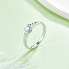 Solitaire 0.5 Carat Round Cut Moissanite Engagement Ring