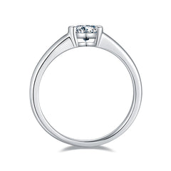 Solitaire 0.5 Carat Round Cut Moissanite Engagement Ring