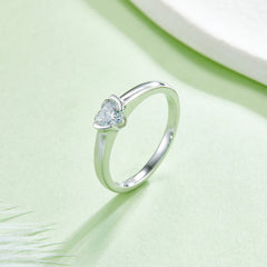 Solitaire 0.5 Carat Heart Shape Moissanite Engagement Ring