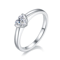 Solitaire 0.5 Carat Heart Shape Moissanite Engagement Ring