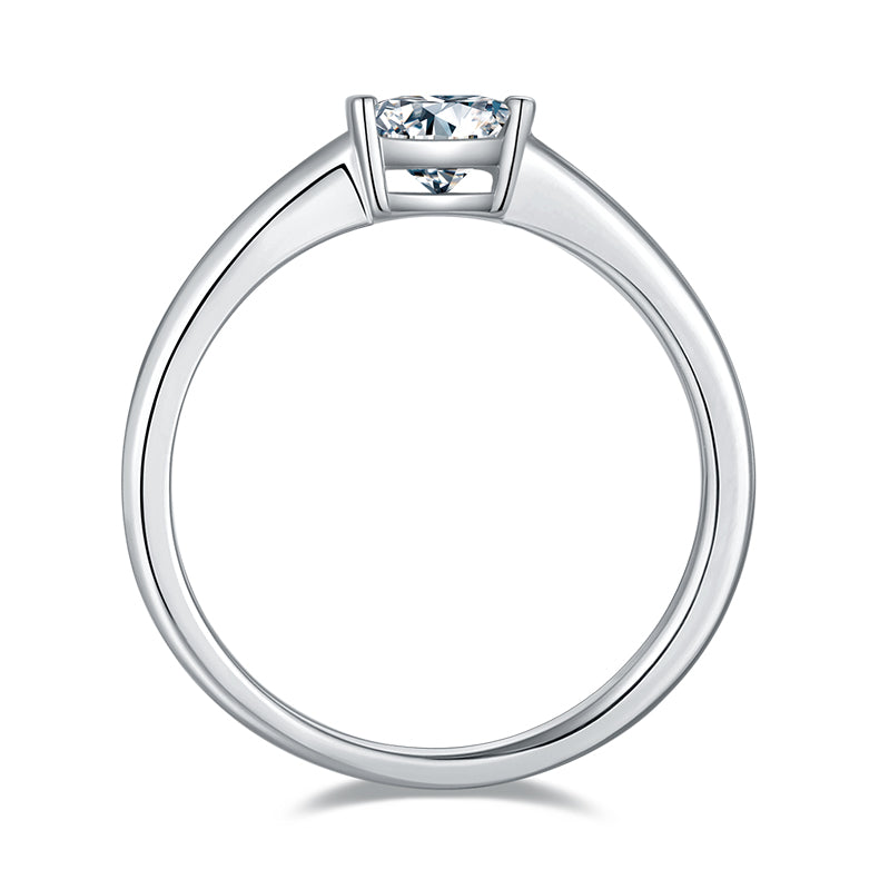 Solitaire 0.5 Carat Princess Cut Moissanite Engagement Ring