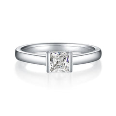 Solitaire 0.5 Carat Princess Cut Moissanite Engagement Ring