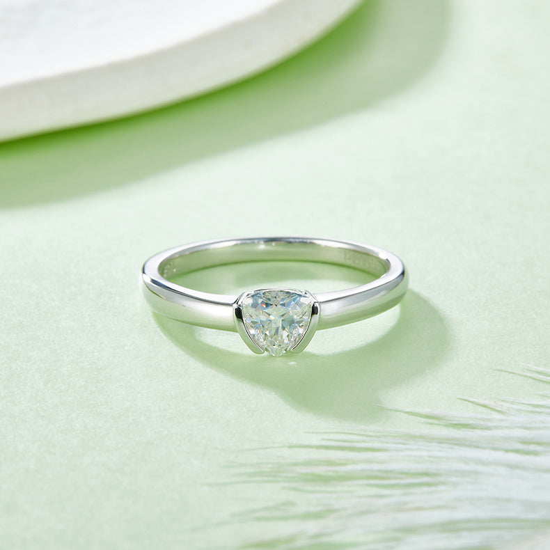 Solitaire 0.5 Carat Triangle Moissanite Engagement Ring