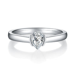 Solitaire 0.5 Carat Pear Shape Moissanite Engagement Ring