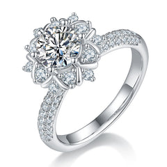 Phoenix Flower 1.0Carat Round Cut Moissanite Ring