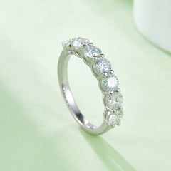 Seven 2.1 Carat Round Cut Moissanite Ring