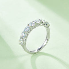 Seven 2.1 Carat Round Cut Moissanite Ring