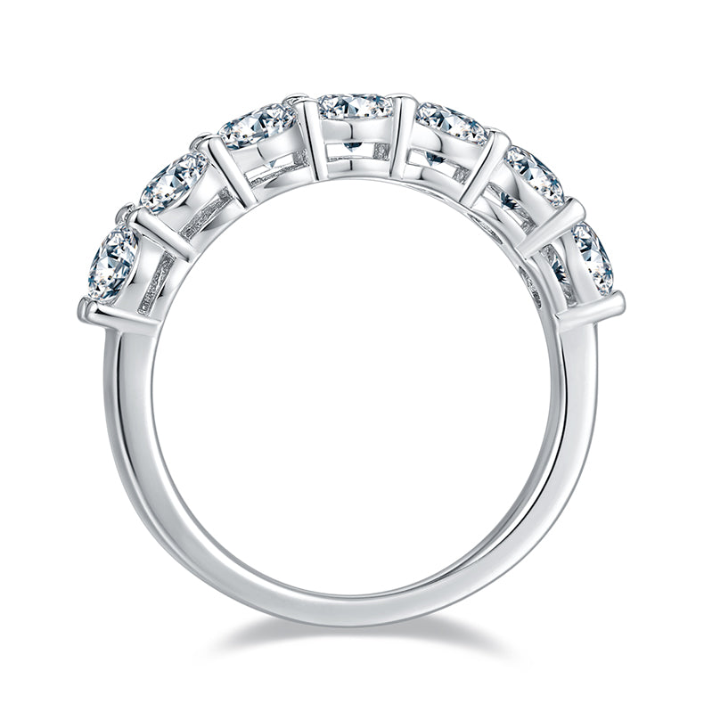 Seven 2.1 Carat Round Cut Moissanite Ring