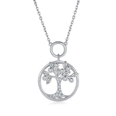 Tree of Life Circular Pendant Moissanite Necklace