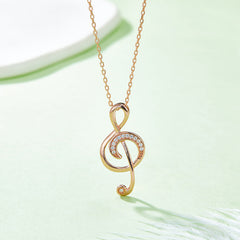 Musical Note Pendant Moissanite Necklace