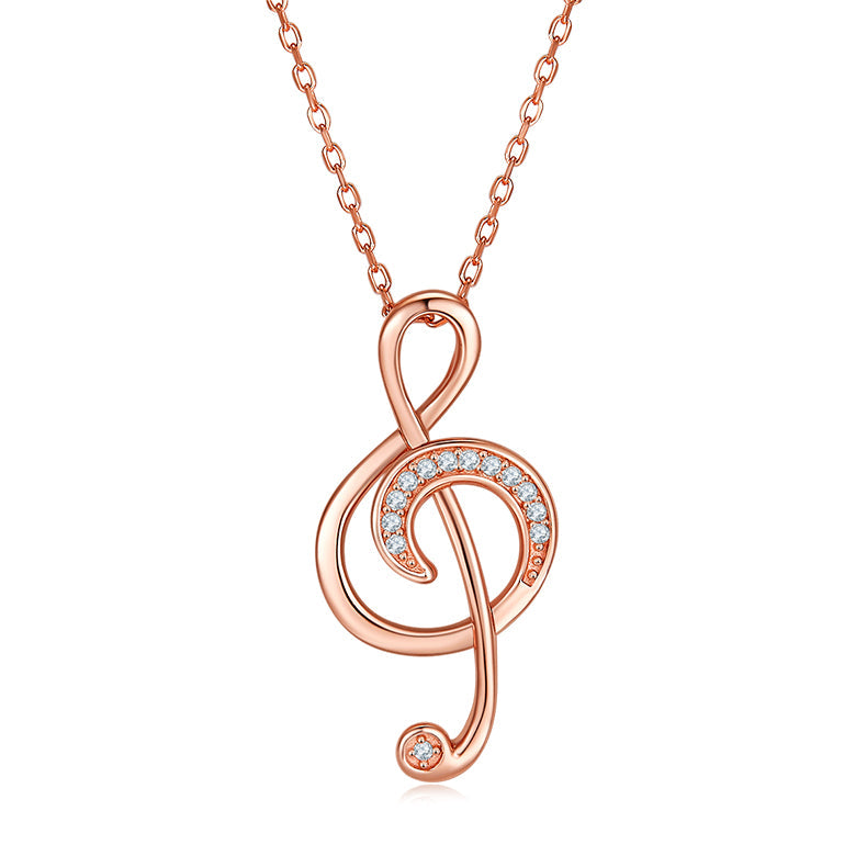 Musical Note Pendant Moissanite Necklace