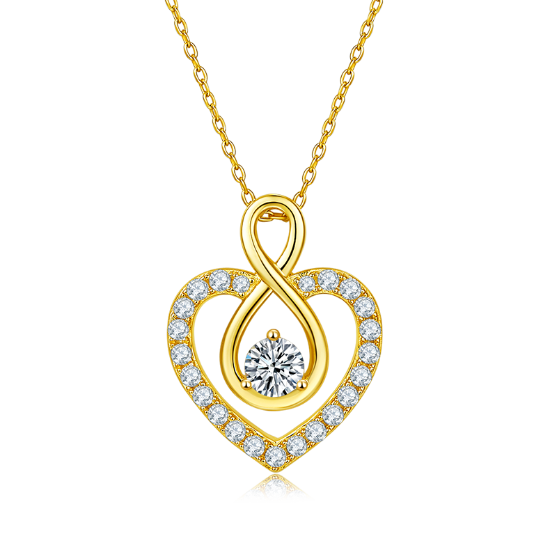 0.5 Carat Round Cut Moissanite Infinite Love Sterling Silver Necklace