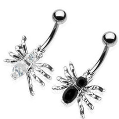 Surgical Steel CZ Spider Belly Button Navel Ring