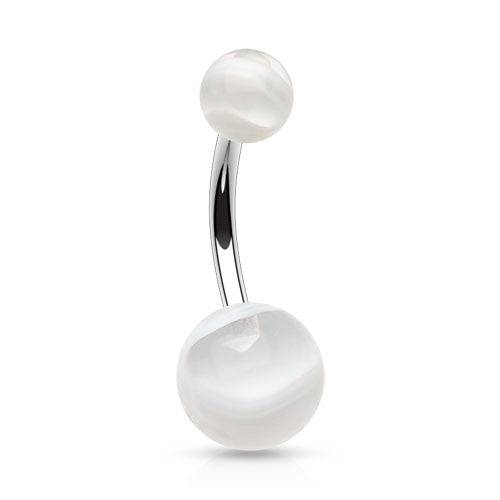 Surgical Steel Marble Swirl Flexible Belly Button Navel Ring